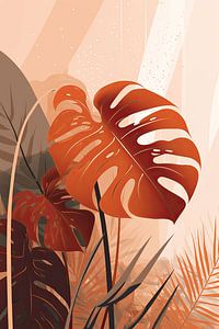 Abstract Botanical Art - Monstera