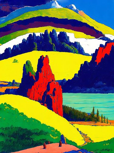 Berg aquarel schilderen