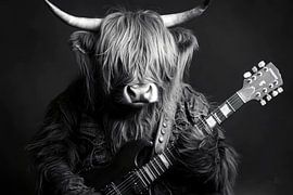 Highlander With Guitar For A Rock 'n' Roll Look by Digitale Schilderijen