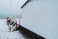 Strandpaviljoen bij sneeuw in Zoutelande