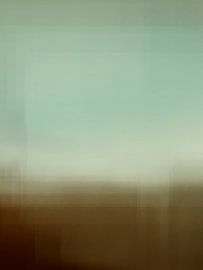 Olive green landscape, calm minimalist abstract art by Dina Dankers