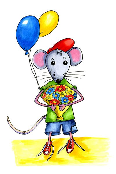 Kleine muis voor verjaardag van Ivonne Wierink