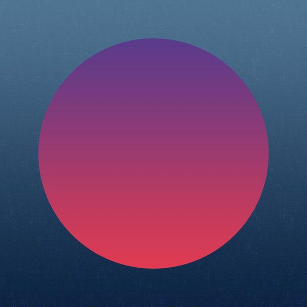Neon-Kunst. Bunte minimalistische geometrische abstrakte in rot und dunkelblau Gradient von Dina Dankers