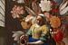 Het melkmeisje van Johannes Vermeer met een bloembehang van Balthasar van der Ast van Foto Amsterdam/ Peter Bartelings