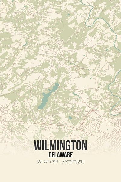 Vintage map of Wilmington (Delaware), USA. by Prints of Place