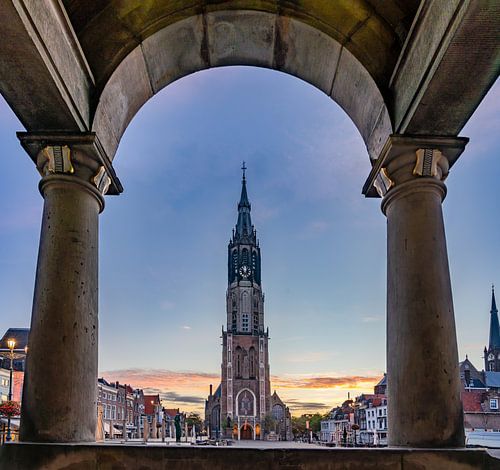 Delft - Nieuwe Kerk gezien vanaf het Raadshuis