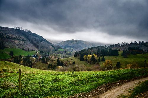 Wanddecoratie Gräfentahl Thüringen - Prachtig Heuvellandschap voor een Landelijk Interieur