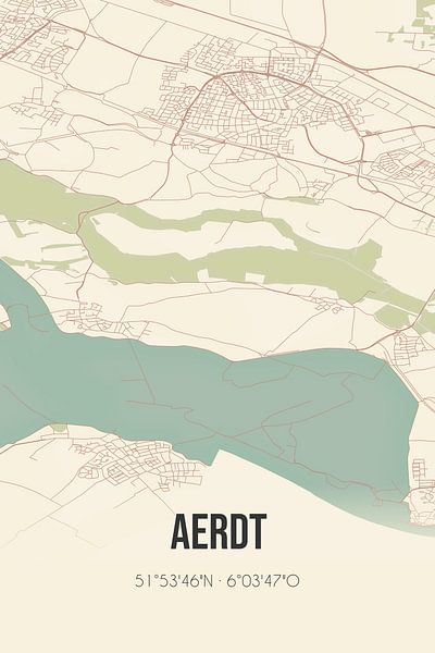 Vintage map of Aerdt (Gelderland) by Prints of Place