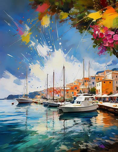 La magie du port : un jeu de couleurs au-dessus des toits de Majorque