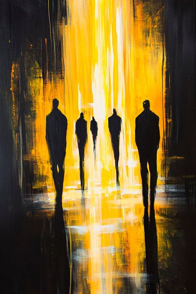 Silhouetten in strahlendem Licht von Poster Art Shop