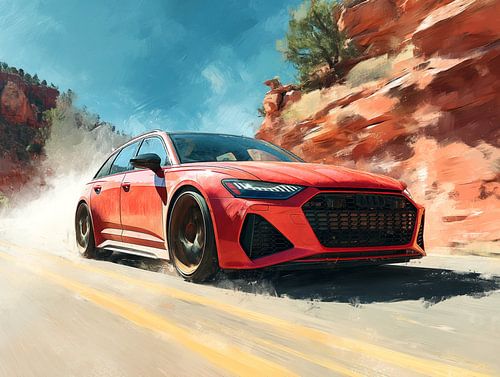 Cinematic red Audi RS6