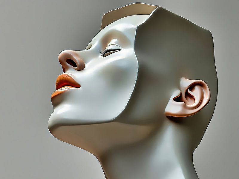 Portret van een vrouw abstract en modern van The Photo Artist
