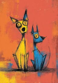 Chiens jaunes et bleus | Funky Friends in Color sur La collection ARTEO
