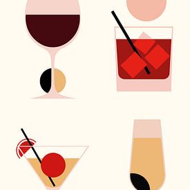 Moderne Bar-Getränke: Abstrakte Wein- und Cocktailkunst von Clay Artista