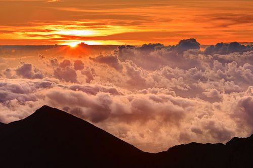 Zonsopkomst Haleakala Nationaal Park, Maui, Hawaii