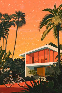 Tropisch huis van Poster Art Shop