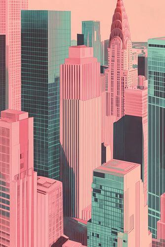 Retro New York skyline