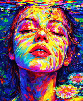 Underwater Dreamer – Neon Color Portrait