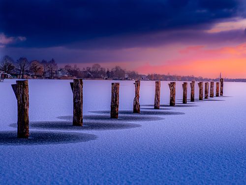 Houten Palen in het IJs