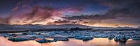 Lagune mit Eisbergen am Gletscher auf Island. von Voss Fine Art Fotografie Miniaturansicht