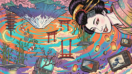 Geisha japonaise sur my pixel art