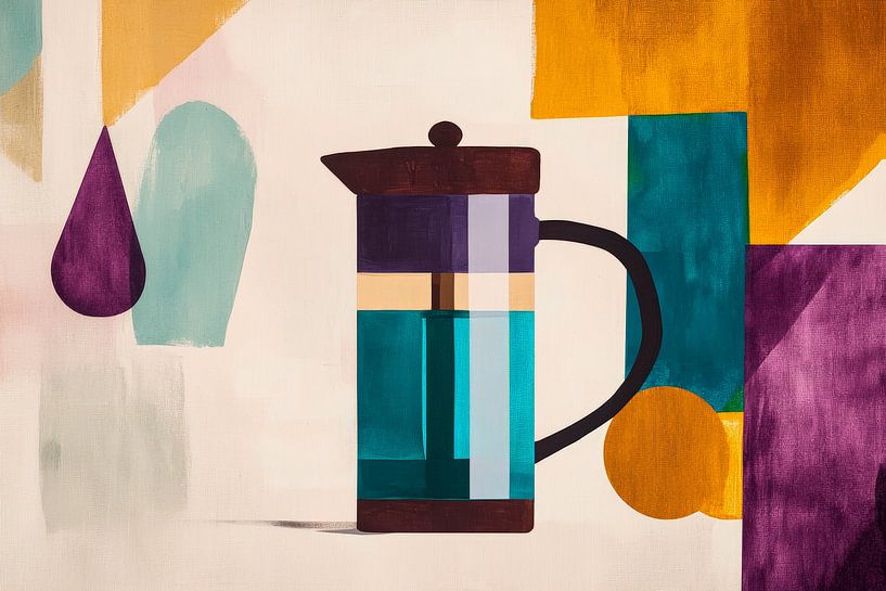 Play of colours in the coffee pot Artful world of aromas Geometry d by Poster Art Shop