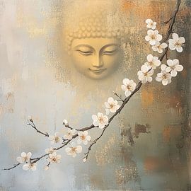 Buddha Porträt im Japandi Stil von Wilma Mesman
