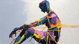 In Stille hingezogen: Abstrakte Figur in emotionaler Spannung von Aden Pink Studio