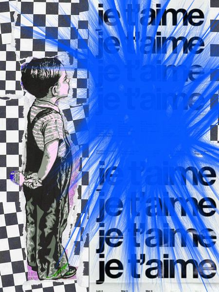 Banksy - Hommage - Je&#039;taime - Blauw van Team W 32 Gallery