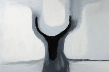 Schaduwen en mist - een modern minimalistisch schilderij van Frankie Soldado