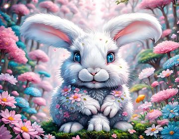 Schattig klein konijn -1 van Johanna's Art