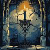 Bougie mystique dans un arc gothique sur Pixelbull Design