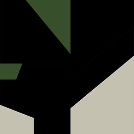 Vert Noir Blanc Formes abstraites no. 6 sur Dina Dankers