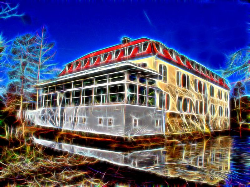 Kasteel bergen in neon look van Edgar Schermaul