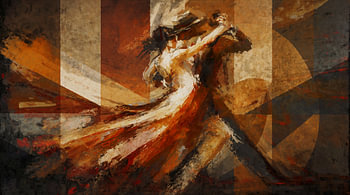 Vurige Dans – Abstracte Tango in Beweging