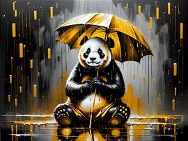 Panda bear | In the golden rain by Art Twist by M