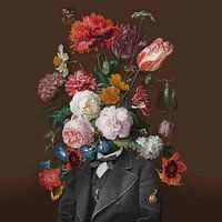 Selbstporträt mit Blumen 3