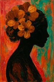 Silhouettenporträt mit ausdrucksstarken Farben