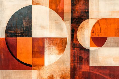Geometrische harmonie in warme kleuren