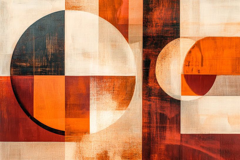 Geometrische Harmonie in warmen Farben von Poster Art Shop