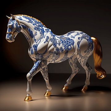 Delfter Pferd blau von DNH Artful Living