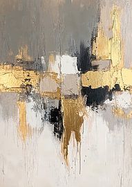 Beige and Gold Artwork by Art Whims