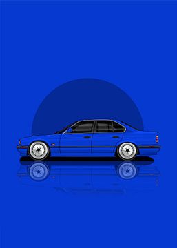 Kunstwagen BMW E34 blau von D.Crativeart