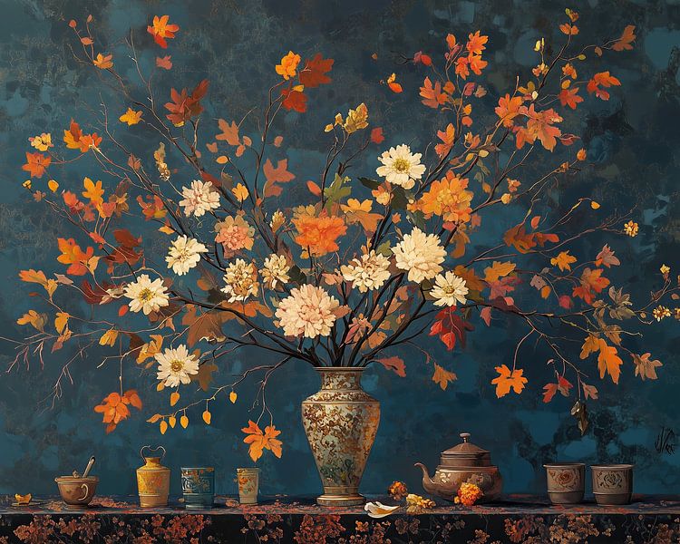 Autumn Vase Glow by Eye catching paintings