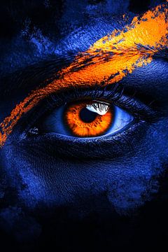 Eye portrait with colourful face painting by Poster Art Shop