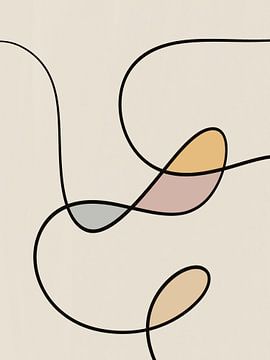 Minimalist Lines Art Beige by Little Dean