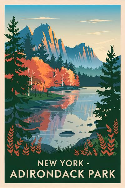 Parc des Adirondacks, New York par Poster Art Shop