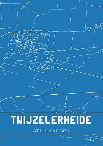Blueprint | Map | Twijzelerheide (Fryslan) by Prints of Place