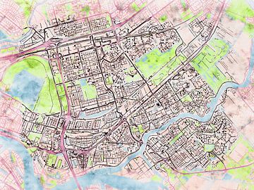 Map of Capelle aan den IJssel with the style 'Soothing Spring' by Maporia