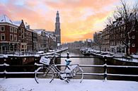 Amsterdam covered with snow with the Westerkerk in winter in the von Eye on You Miniaturansicht